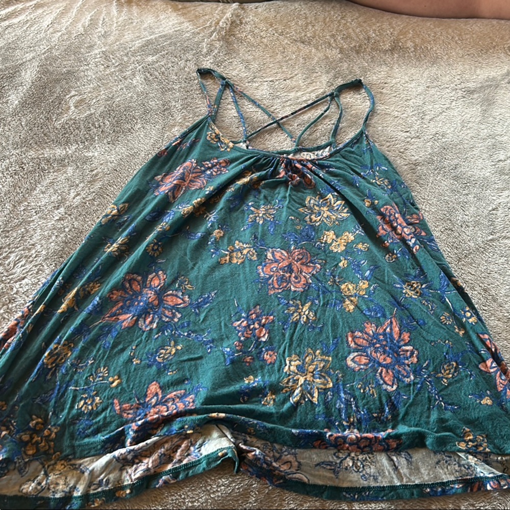 Floral Green Sleeveless Top